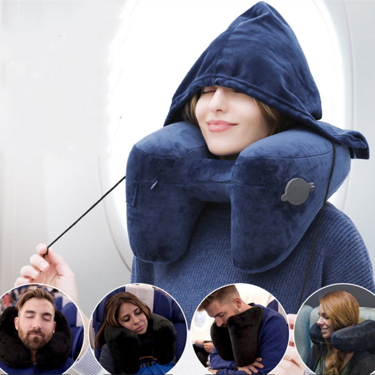 CloudNap Hooded Travel Neck Pillow