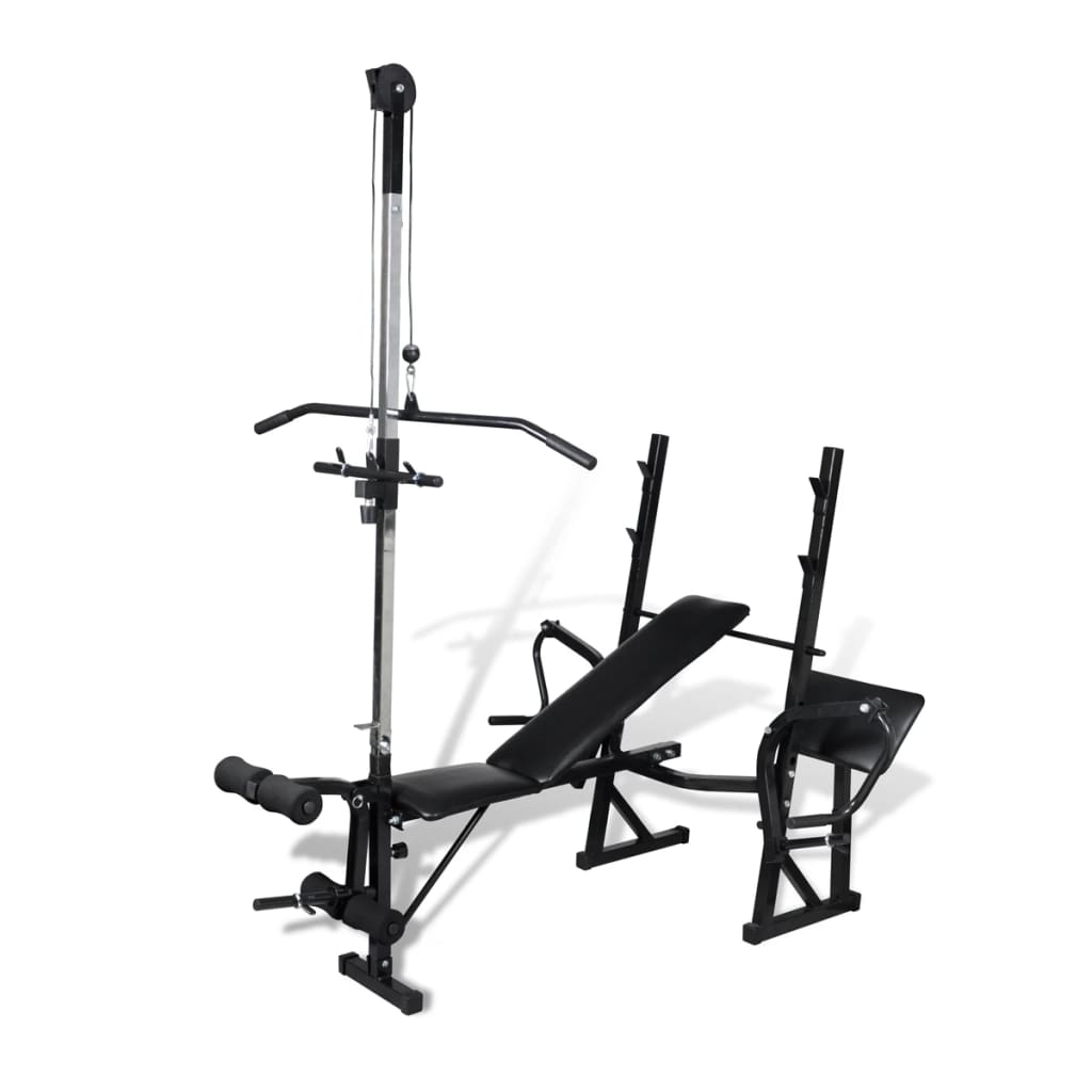 Multi-station steel weight bench for home strength training