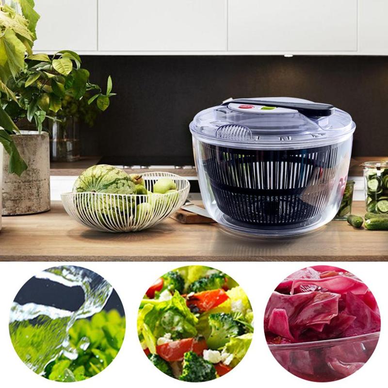 Salad spinner basket for washing and drying vegetables