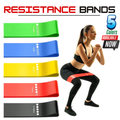 Set of 5 fabric resistance loop bands for strength training