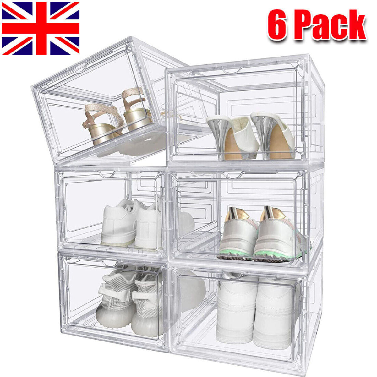 ClearStack Shoe Storage Boxes 6-Pack