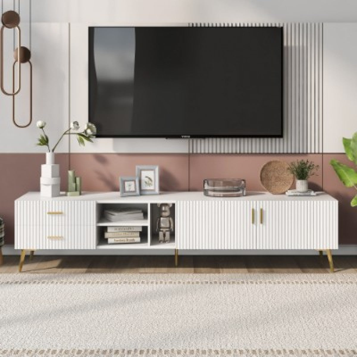 Lowline White TV Console