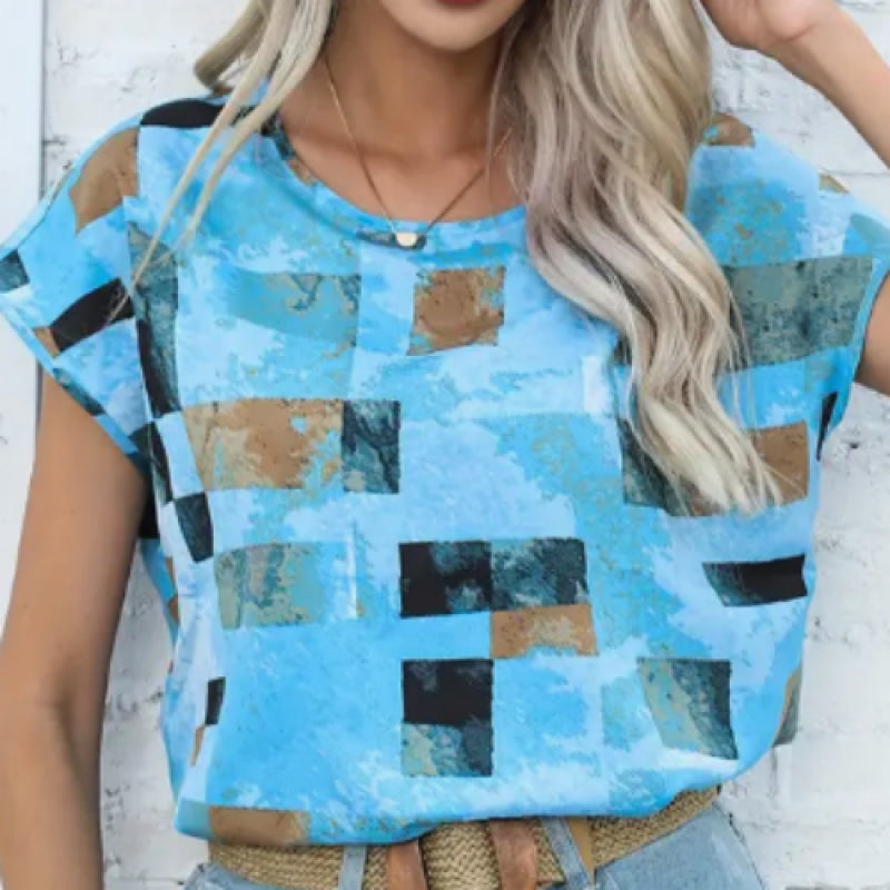 Aztec Geo-Print Crew Tee