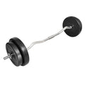 Adjustable dumbbell set with curl bar and weight plates